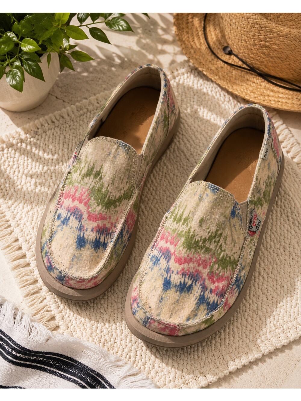 Sanuk Grateful Dead Slip On Shoes 41 Festival Tie Dye Loafers